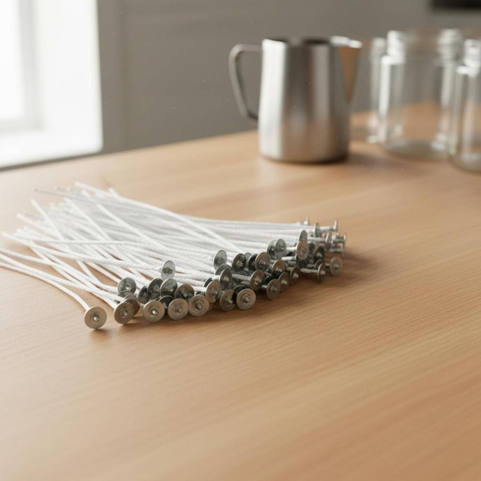 Cotton Wick Pre Tabbed - 50 Pieces Cotton Candle Wicks Clean