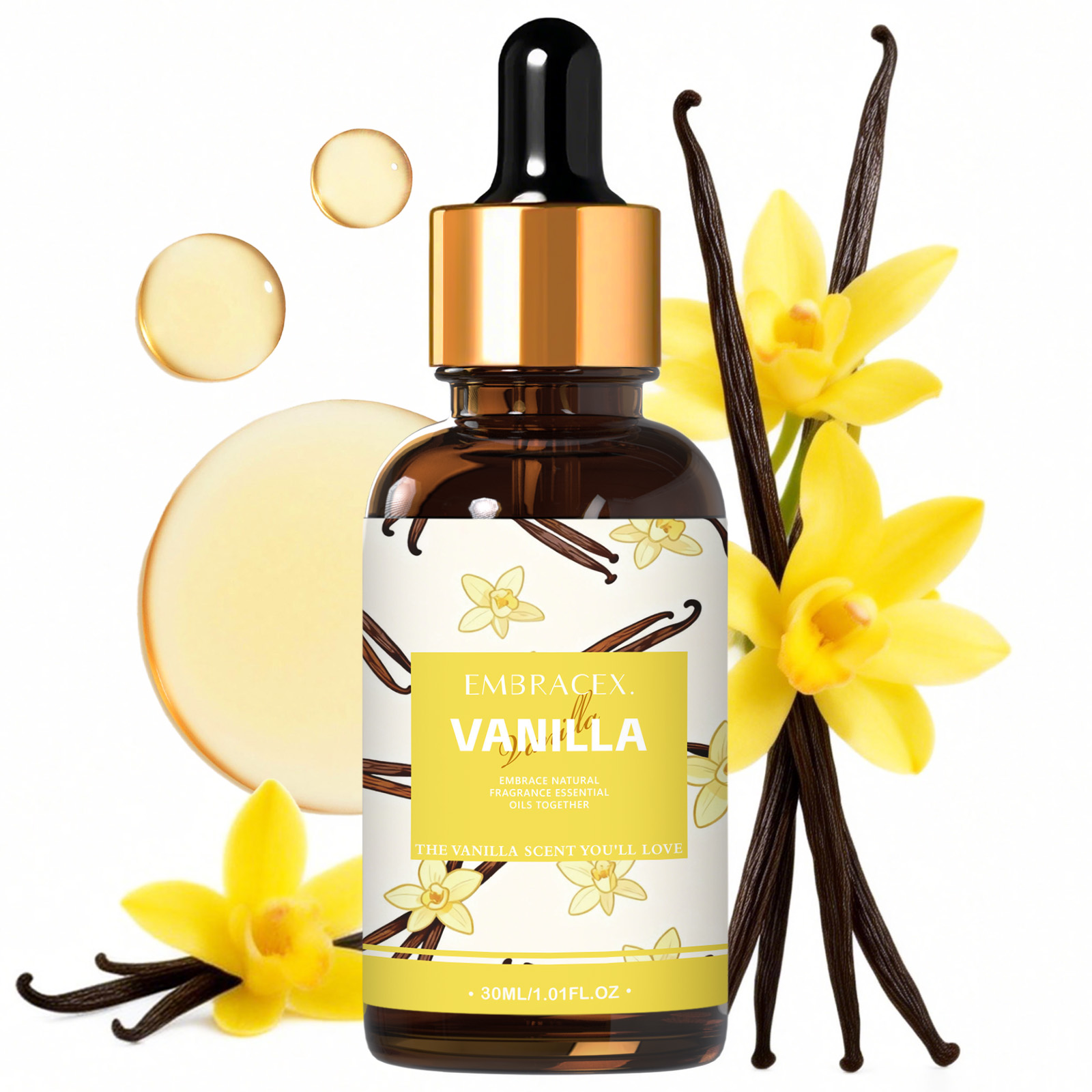 Candle Making Fragrance Oils - 30ml Vanilla Essential Oil For Diffusers