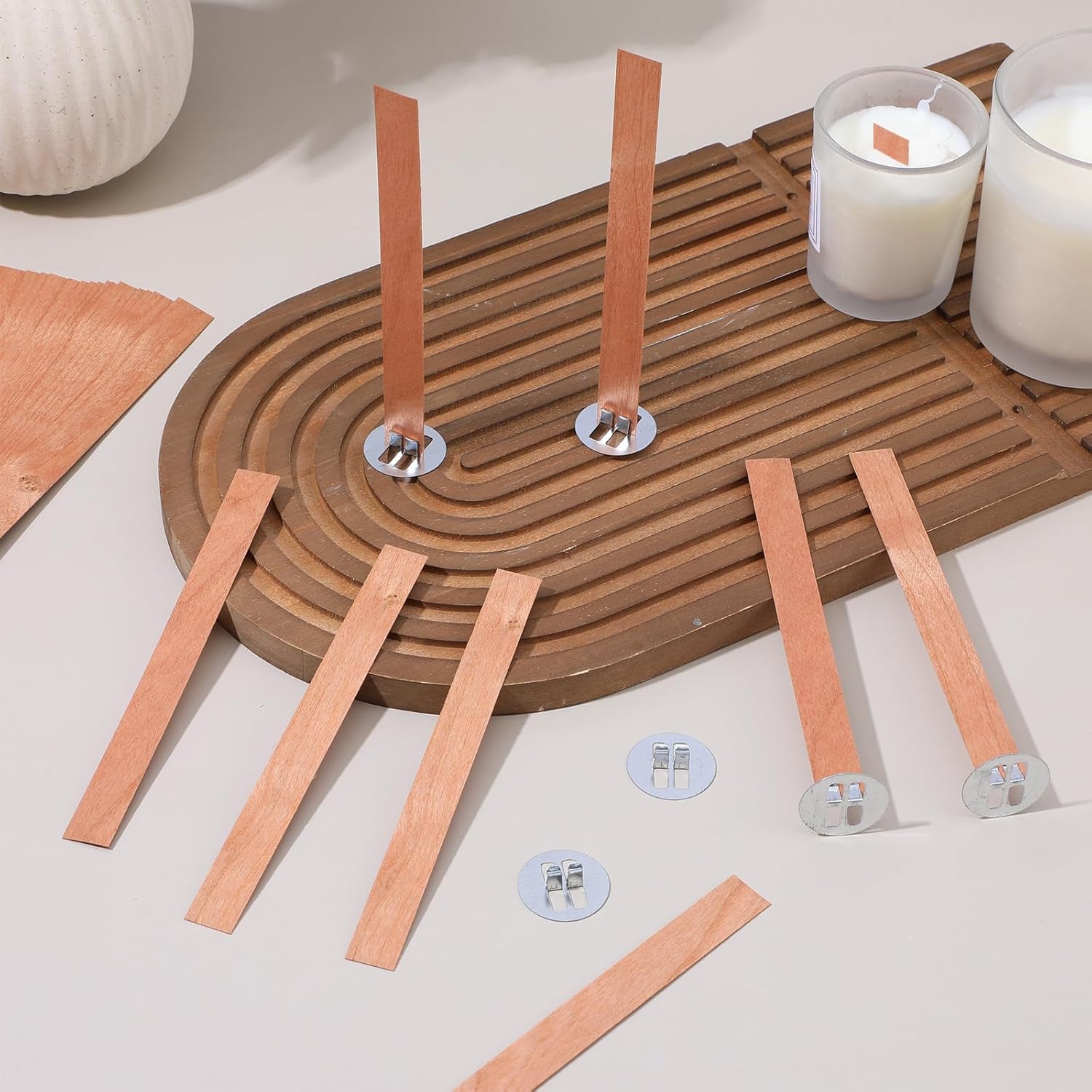 Soy Wax Pillar Blend - 60Pcs Wood Wicks for Candles Making