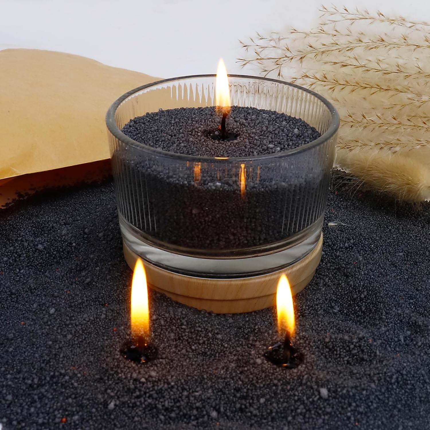 Candle Making Reno - Black Candle Sand with Wick, 200g
