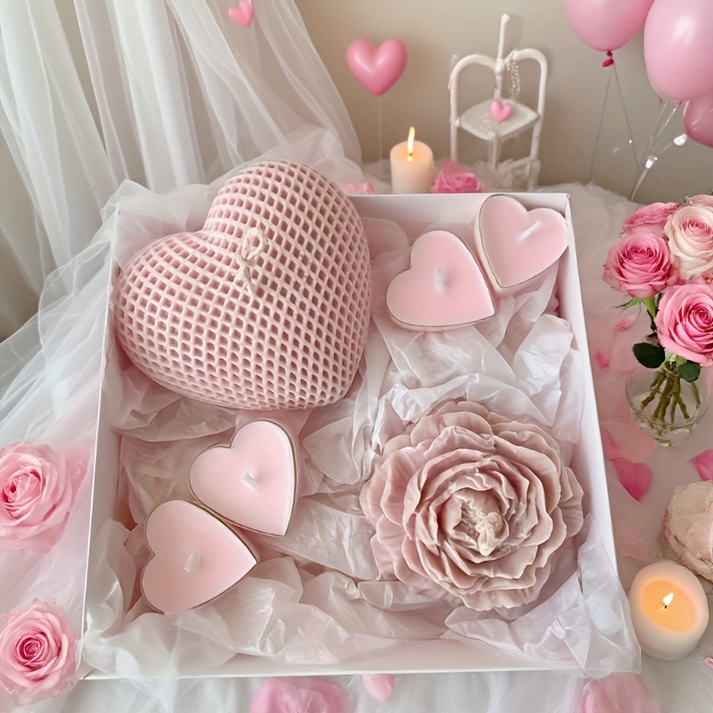 2pcs Peony Flower Woven Heart  - Candle Making Bath review and price