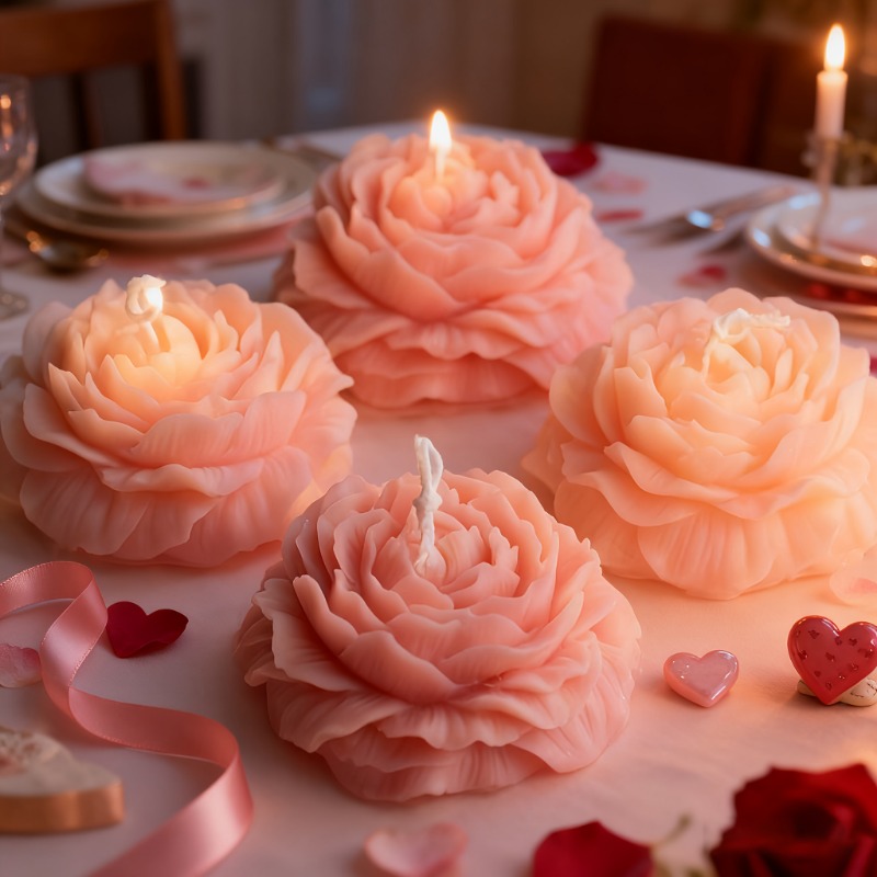 2pcs Peony Flower Woven Heart  - Candle Making Bath review and price