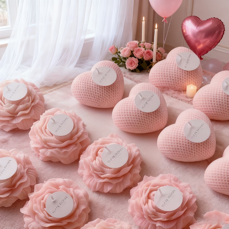 2pcs Peony Flower Woven Heart  - Candle Making Bath review and price