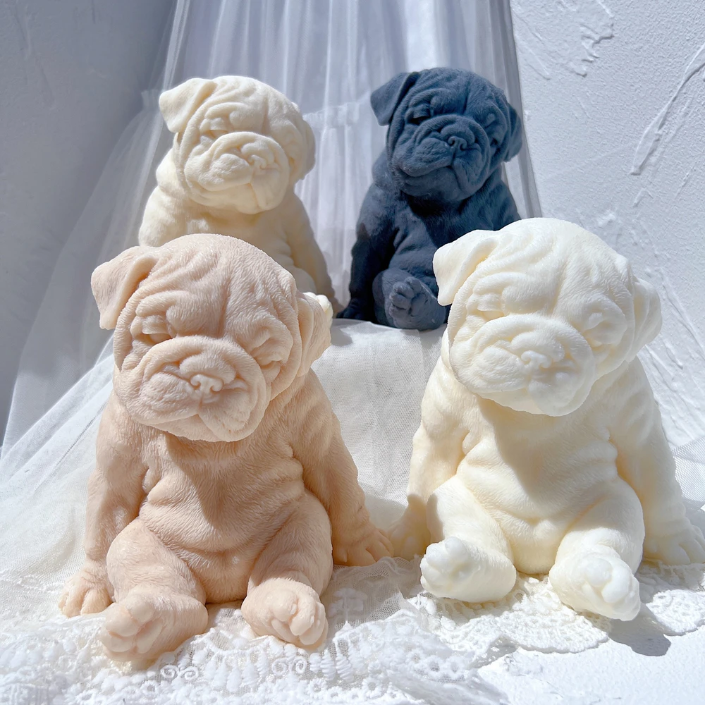 Sitting Sleeping Bulldog Puppy - Candle Making Soy Wax review and price