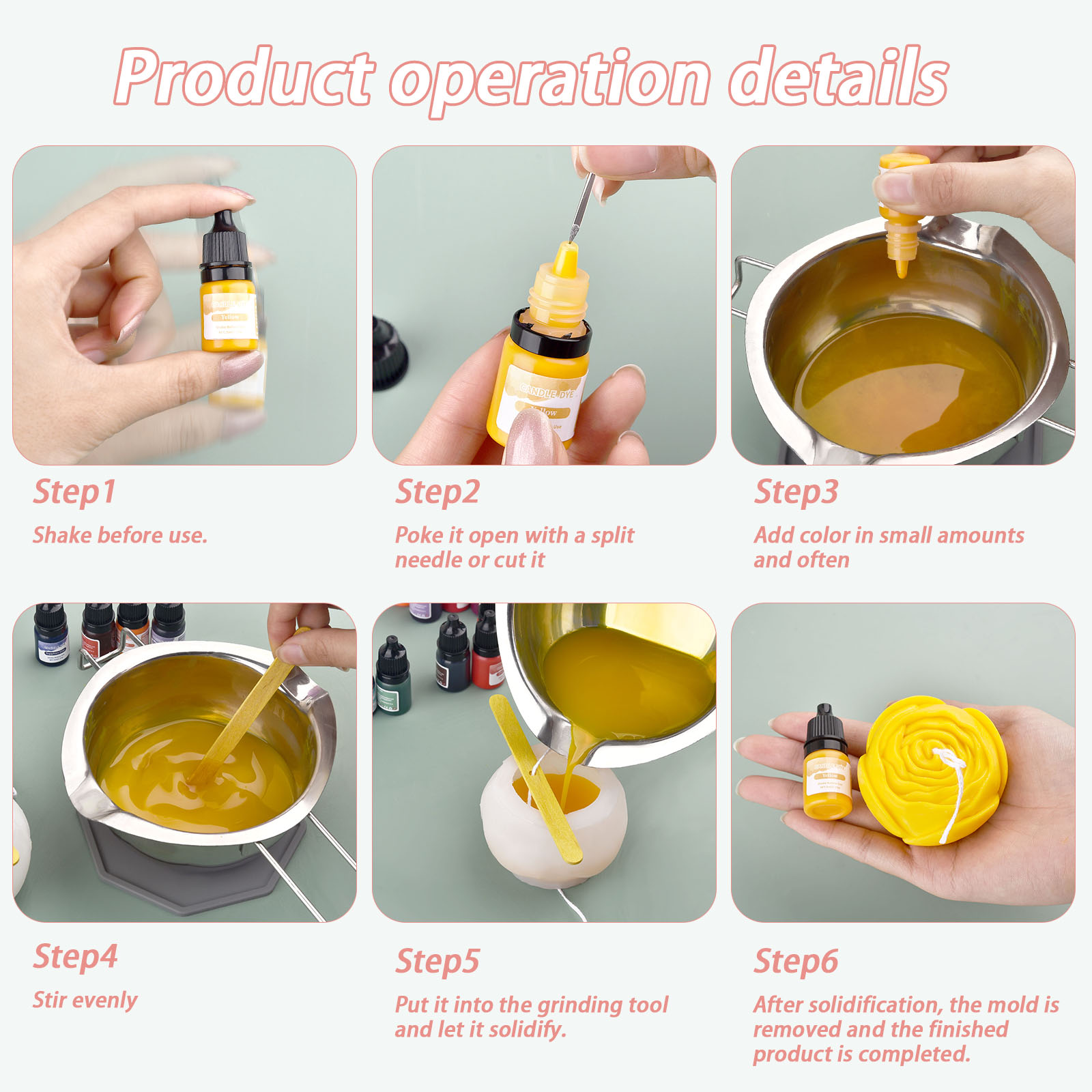 5ml/Bottle Candle Wax Pigment  - Soy Wax Pillar Blend review and price